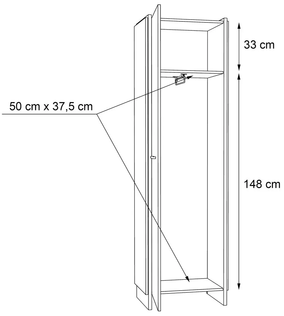 Шкаф Fortuna Osstin 57.4x198.1x41.3 (Artisan Oak/Grey)