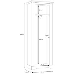 Dulap Fortuna Tanya 75.6x209.8x44.3 (White Oak/Nelson Oak) Thumb