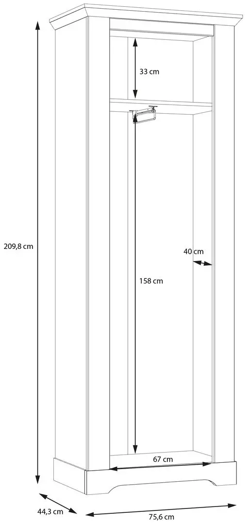 Dulap Fortuna Tanya 75.6x209.8x44.3 (White Oak/Nelson Oak)