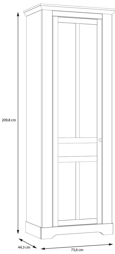 Dulap Fortuna Tanya 75.6x209.8x44.3 (White Oak/Nelson Oak)