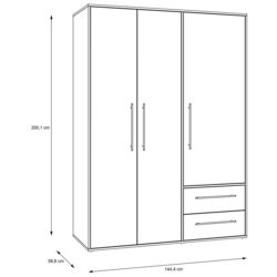 Шкаф Fortuna Mokkaris MKSS833-Q36 (White/Sonoma Oak) Thumb