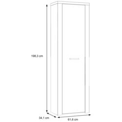 Dulap Fortuna Portland 61.6x198.3x34.1 (Sand Oak) Thumb