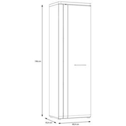 Шкаф Fortuna Tudor 60.4x196x43.4 (White/Artisan Oak/White Gloss) Thumb