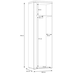 Шкаф Fortuna Tudor 60.4x196x43.4 (White/Artisan Oak/White Gloss) Thumb