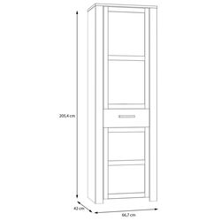 Шкаф Fortuna Brigitta 66x205 (White Oak/Riviera Oak) Thumb