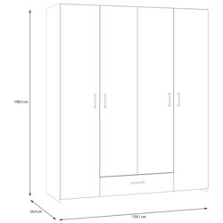 Шкаф Fortuna Econobox 159x190 (White/Puccini Oak) Thumb