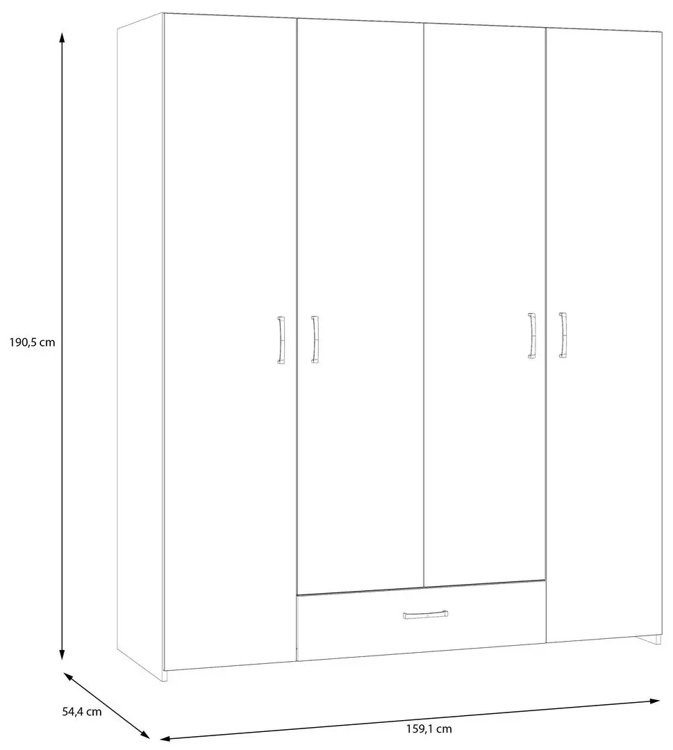 Шкаф Fortuna Econobox 159x190 (White/Puccini Oak)