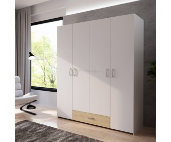 Dulap Fortuna Econobox 159x190 (White/Puccini Oak)