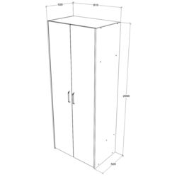 Dulap Haaus Malmo 2D 200x81 cm (White Oak/Anthracite) Thumb