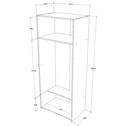 Dulap Haaus Malmo 2D 200x81 cm (White Oak/Anthracite) Thumb