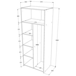 Dulap Haaus Malmo 2D cu rafturi 200x81 cm (Artisan Oak/Clay) Thumb