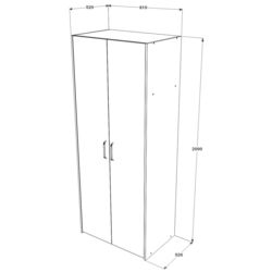 Dulap Haaus Malmo 2D cu rafturi 200x81 cm (Artisan Oak/Clay) Thumb