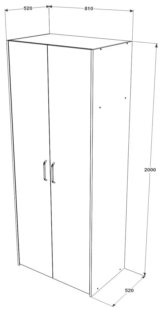 Dulap Haaus Malmo 2D cu rafturi 200x81 cm (Artisan Oak/Clay)