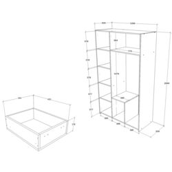 Dulap Haaus Malmo 2SZ3D cu oglinda 200x120 cm (Artisan Oak/Clay) Thumb