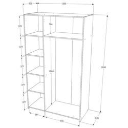 Dulap Haaus Malmo 3D cu oglinda 200x120 cm (Artisan Oak/Clay) Thumb