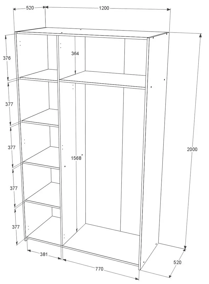 Dulap Haaus Malmo 3D cu oglinda 200x120 cm (Artisan Oak/Clay)