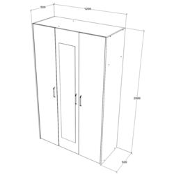 Dulap Haaus Malmo 3D cu oglinda 200x120 cm (Artisan Oak/Clay) Thumb