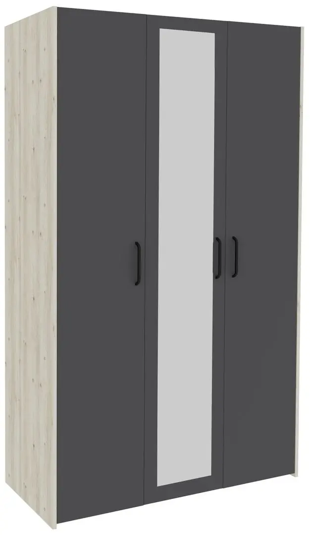 Dulap Haaus Malmo cu oglinda 200x120 cm (White Oak/Anthracite)