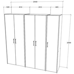 Dulap Haaus Malmo V1 200 cm (Anthracite/White Oak) Thumb