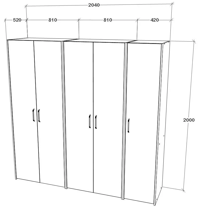 Dulap Haaus Malmo V1 200 cm (Anthracite/White Oak)