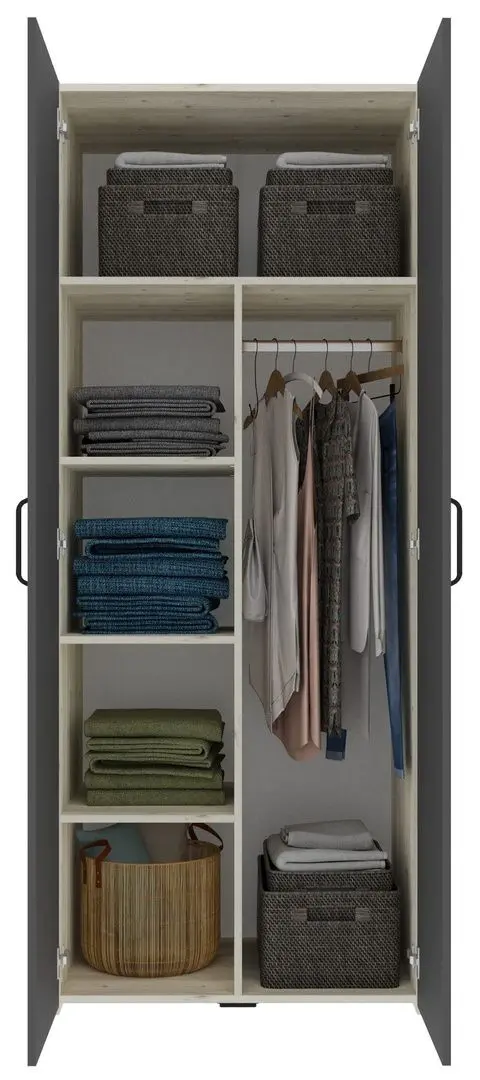 Dulap Haaus Malmo V1 200 cm (Anthracite/White Oak)