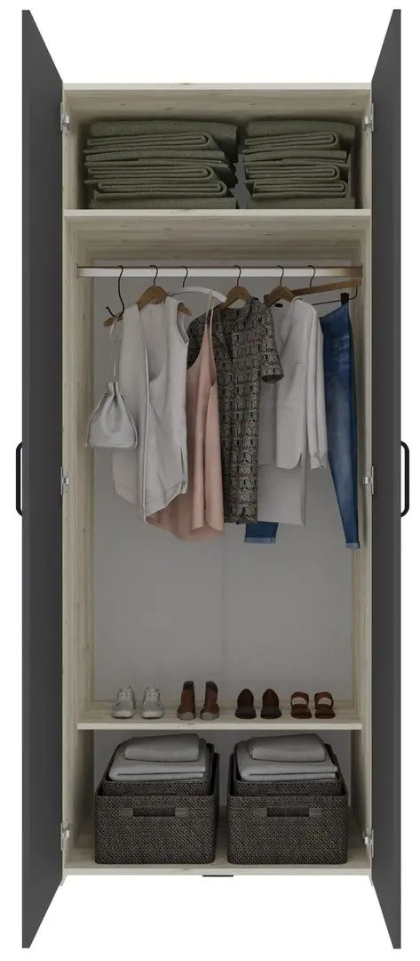 Dulap Haaus Malmo V1 200 cm (Anthracite/White Oak)
