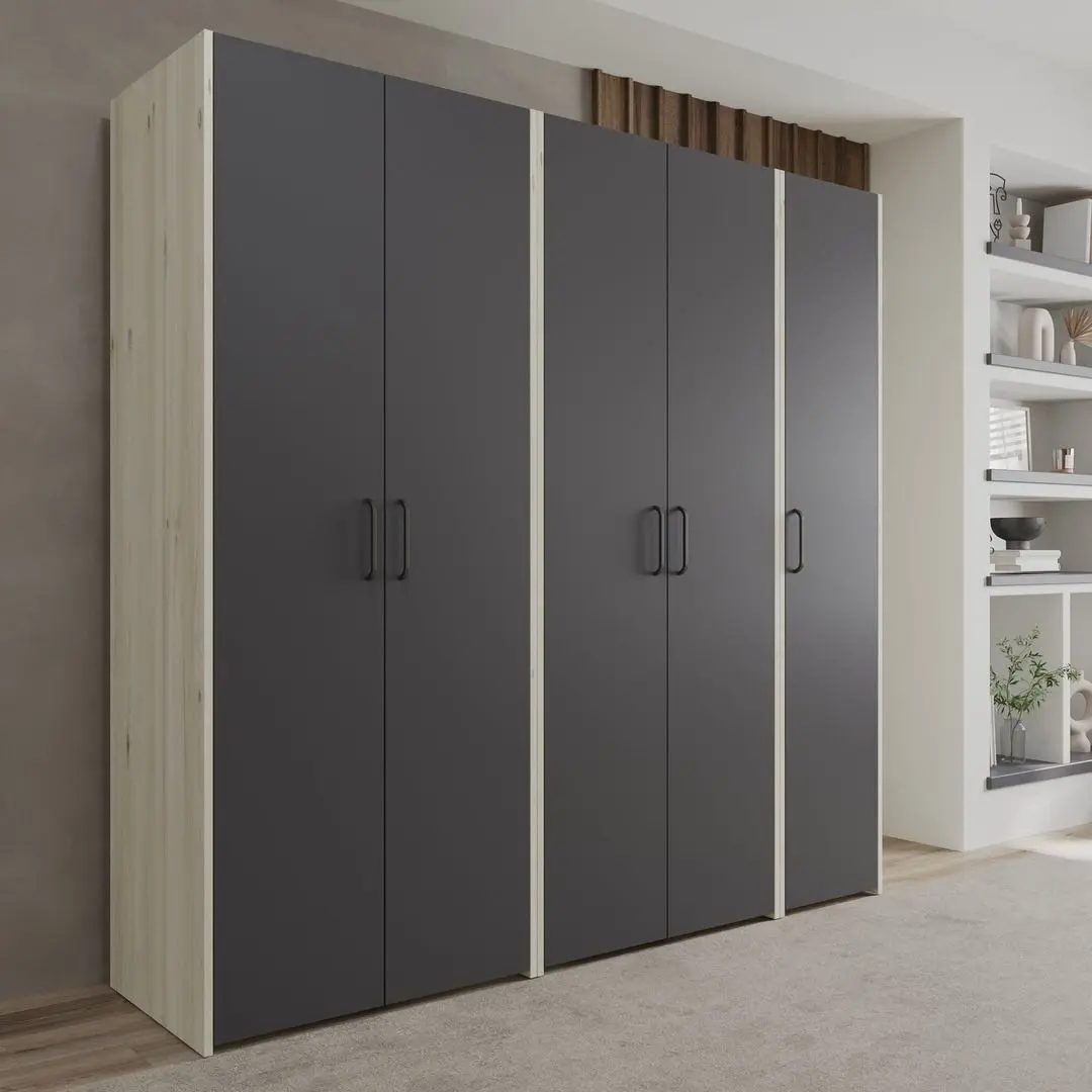 Dulap Haaus Malmo V1 200 cm (Anthracite/White Oak)