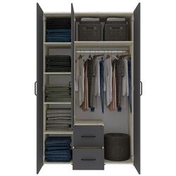 Dulap Haaus Malmo V3 cu oglinda 200 cm (Anthracite/White Oak) Thumb