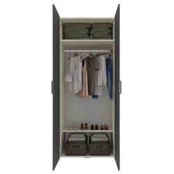 Dulap Haaus Malmo V3 cu oglinda 200 cm (Anthracite/White Oak) Thumb