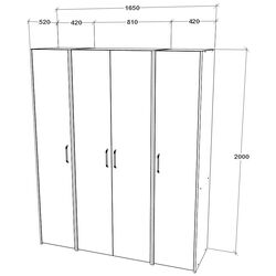 Шкаф Haaus Malmo V4 165 cm (Anthracite/White Oak) Thumb