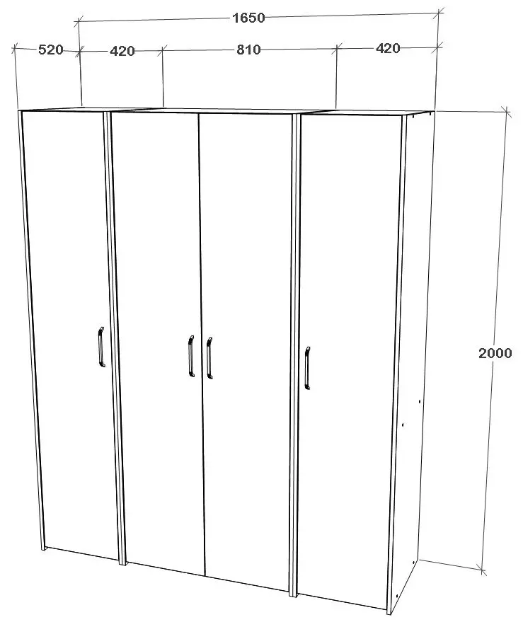 Шкаф Haaus Malmo V4 165 cm (Anthracite/White Oak)