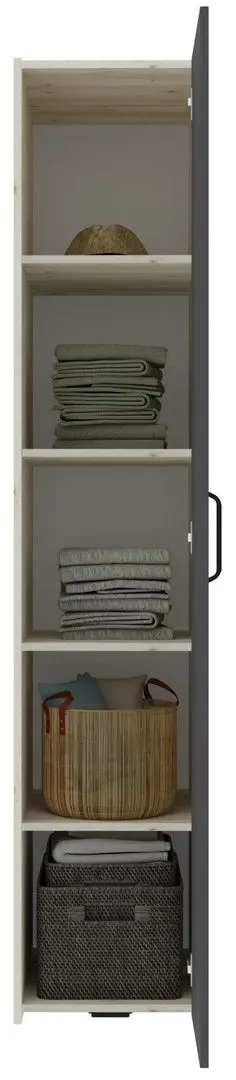 Dulap Haaus Malmo V5 cu oglinda 200 cm (Anthracite/White Oak)