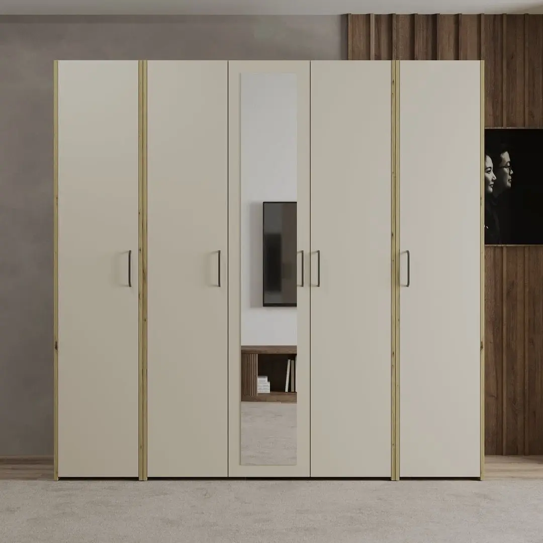 Dulap Haaus Malmo V5 cu oglinda 200 cm (Clay/Artisan Oak)