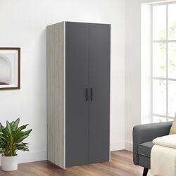 Шкаф Haaus Nero 2D с полками 200x81 cm (White Oak/Anthracite)