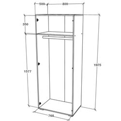 Dulap Haaus Nero 2D cu oglinda 200x80 cm (Bronze Oak) Thumb