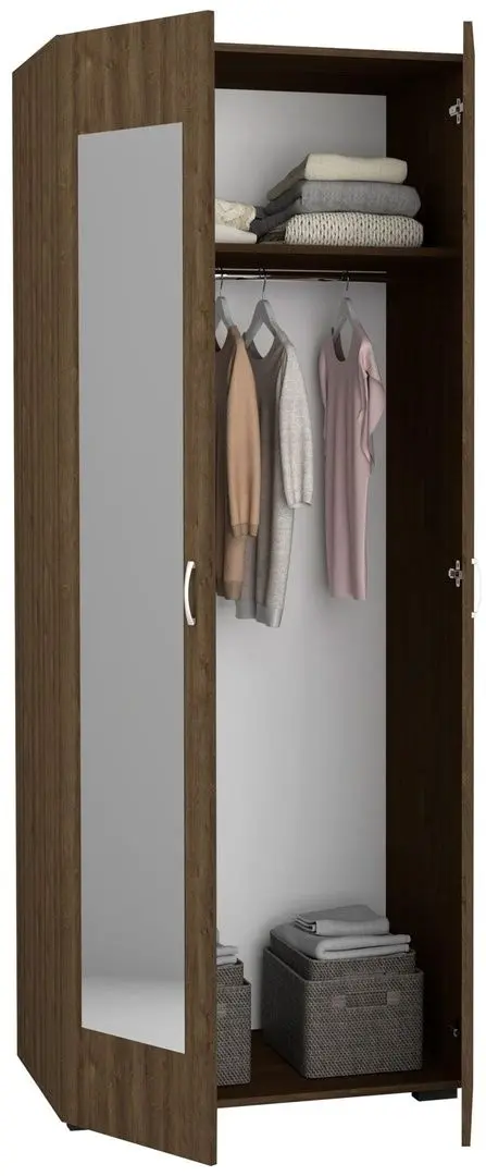 Dulap Haaus Nero 2D cu oglinda 200x80 cm (Bronze Oak)