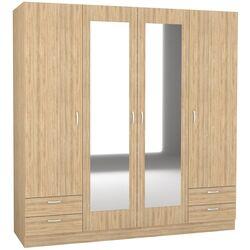 Dulap Haaus Nero 4D cu oglinda 196x200 cm (Sonoma Oak) Thumb