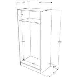 Dulap Haaus Remi 2D 170x80 cm (Artisan Oak) Thumb