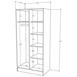 Dulap Haaus Remi 2D cu rafturi 170x80 cm (Artisan Oak) Thumb