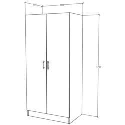 Dulap Haaus Remi 2D cu rafturi 170x80 cm (Artisan Oak) Thumb