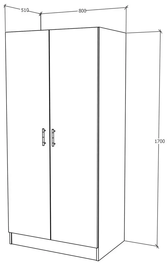 Dulap Haaus Remi 2D cu rafturi 170x80 cm (Artisan Oak)