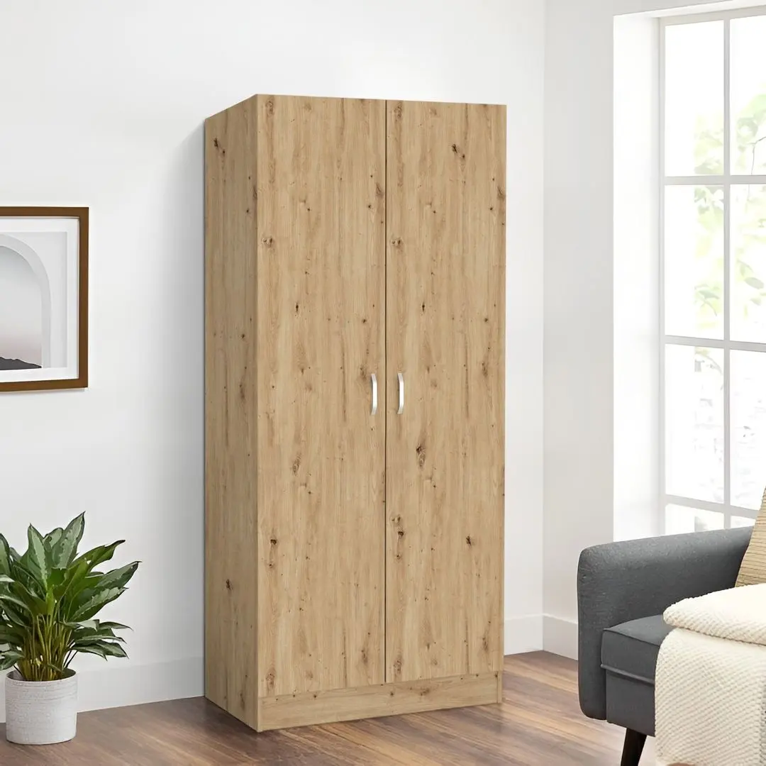 Dulap Haaus Remi 2D cu rafturi 170x80 cm (Artisan Oak)