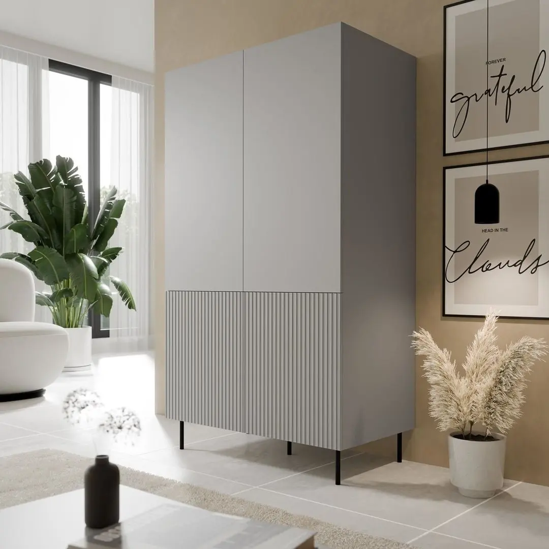 Dulap Halmar Asensio S-1 (Light Grey/Black)