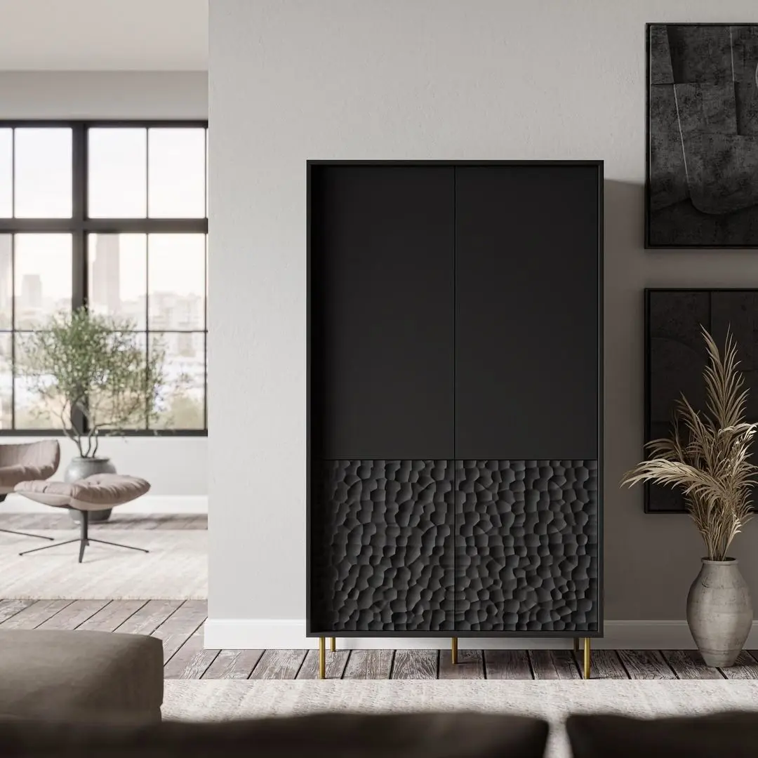 Шкаф Halmar Bullet S-1 (Black/Gold)