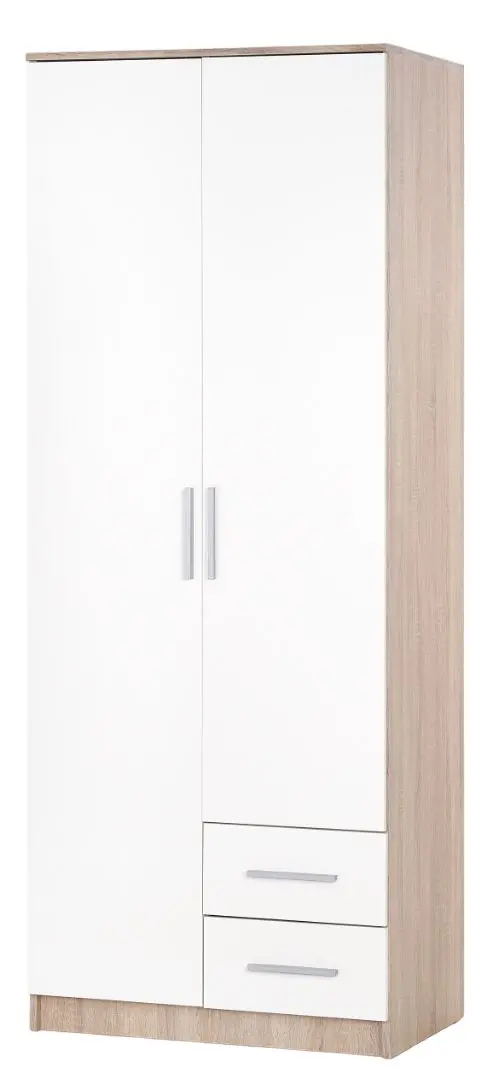 Dulap Halmar Lima S-2 (White/Sonoma Oak)