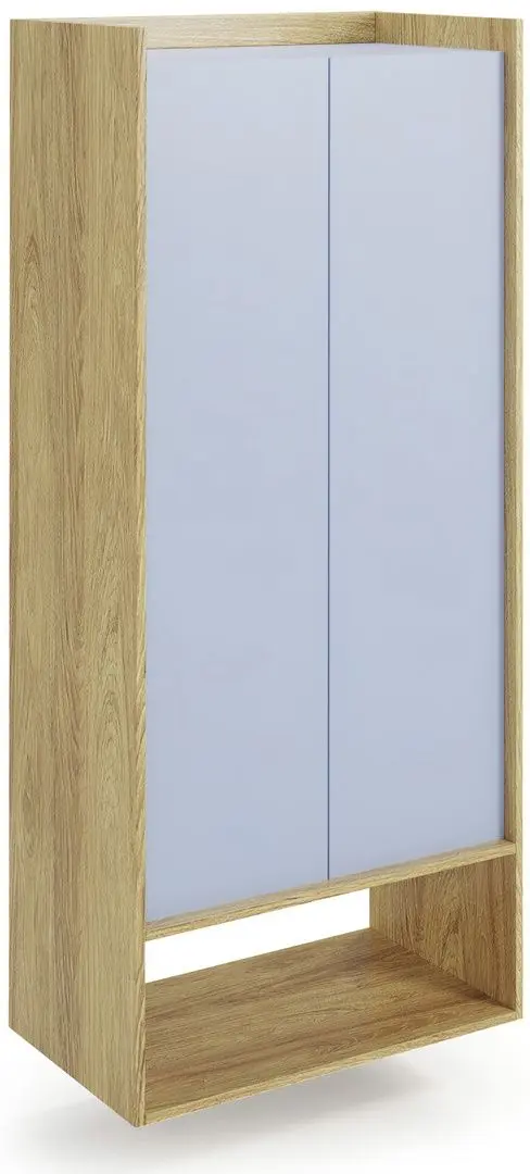 Шкаф Halmar Mobius 2D навесной (Hickory Natural/Blue Horizon)