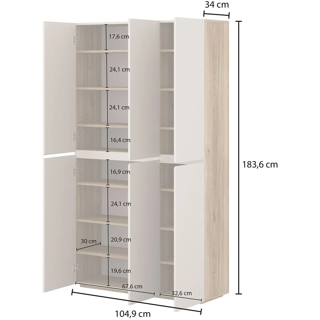 Шкаф Helvetia 24MKOM78 (Mauvella Oak/Cashmere) - 4
