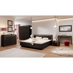 Dulap Helvetia Arno 24W0LF20 (Black Matt/Gold) Thumb