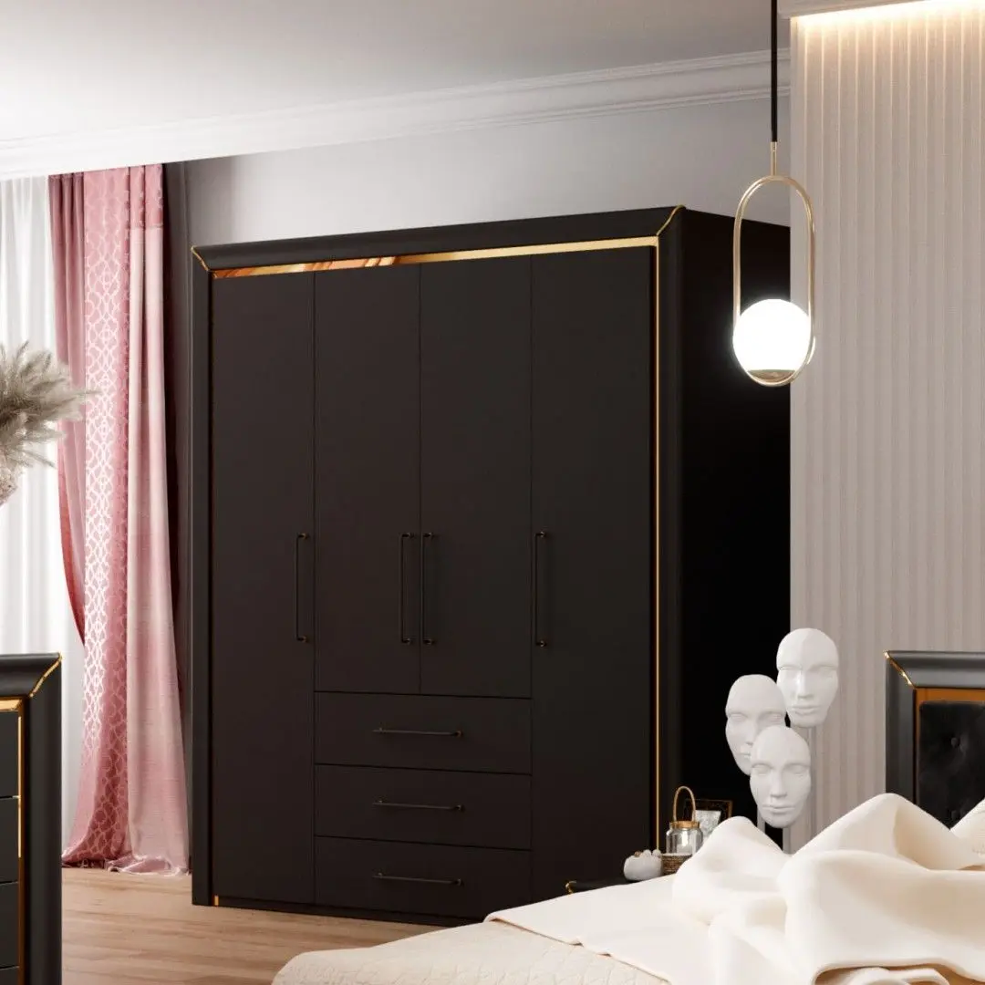 Dulap Helvetia Arno 24W0LF20 (Black Matt/Gold)