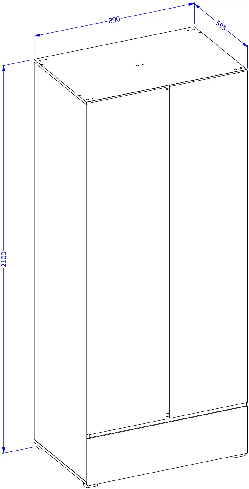 Dulap Helvetia Cross 249WMY18 (White/Black)